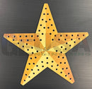 Impression star 21 gold star-shaped decor with perforated design and wood grain texture fits gold silver snowflake style