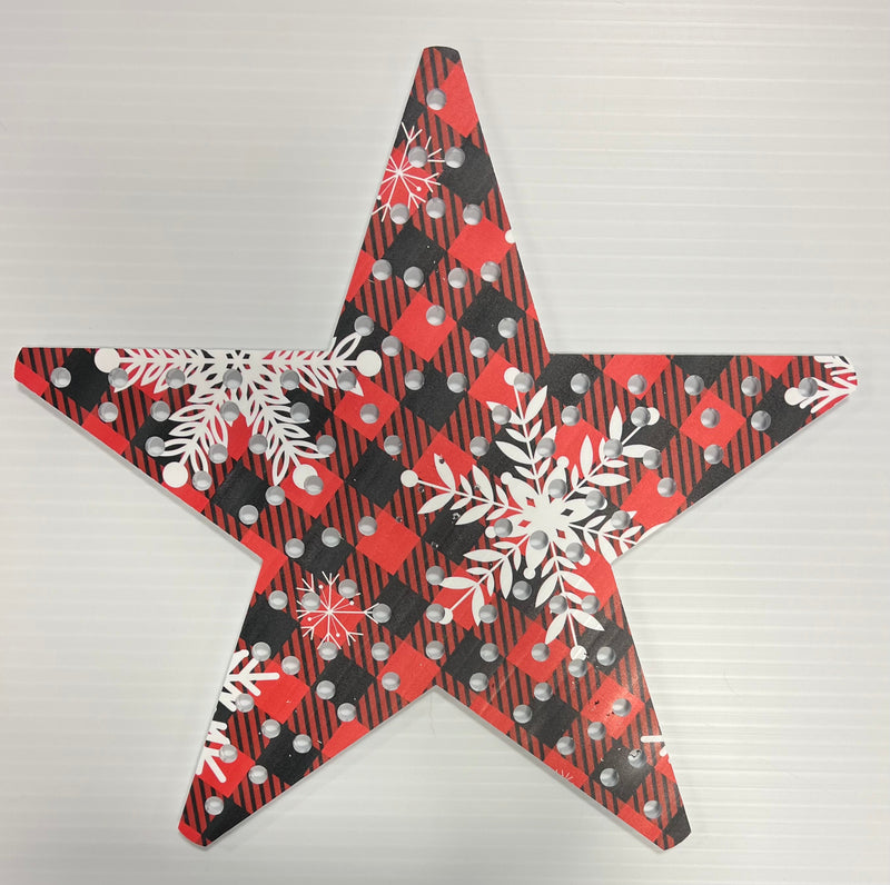 IMPRESSION Star 21 - Triple / Red Plaid Snowflake - Pixel