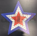 Purple white and red star shaped perforated pegboard for impression star 36-150 36-150 tree topper by gilbert engineering usa