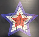Purple white and orange star shaped perforated pegboard of impression star 36-270 36-270 tree topper by gilbert engineering usa