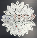 White plastic embroidery hoop with black dot markers and numbered paths showing a wiring diagram for impression sunflowers large 46’’