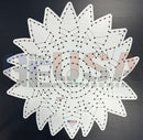 White sunflower embroidery pattern template with black dotted wiring diagram and numbered stitch guides from impression sunflowers large 46’’