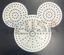 White perforated g-skinz overlay placemat shaped like mickey mouse head for the magical spinner jr