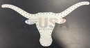 White texas longhorn laser cut silhouette wall decor with perforations by gilbert engineering usa products longhorn