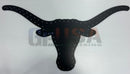 Black metal texas longhorn wall art with laser cut perforated design by gilbert engineering usa products longhorn