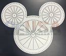 White perforated metal mickey mouse head template for magical spinner by gilbert engineering usa laser cut design