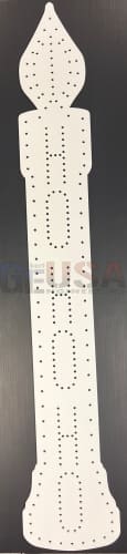 White perforated laser cut candle craft board with ho ho ho lettering for 8 candles by gilbert engineering usa xlights model download