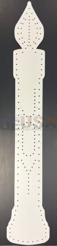 White candle shaped pegboard with laser cut perforations for 8 candles by gilbert engineering usa xlights model download