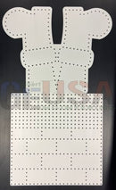White perforated vest craft template with dotted stitching outlines for chimney xlights model download and optional toppers