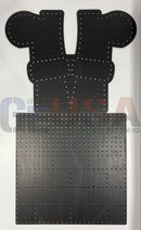 Black metal pegboard with holes and ridges for chimney with optional toppers including santa topper for xlights model download