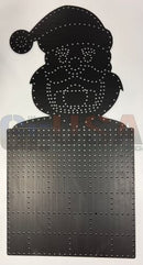 Black metal santa topper silhouette with dotted holes pattern for chimney optional toppers xlights model download
