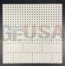 White pegboard chimney with optional toppers featuring evenly spaced black holes for xlights model download and santa topper
