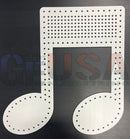 White perforated metal musical notes craft board featuring treble clef and eighth note by gilbert engineering