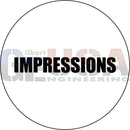 White circular logo with impressions in bold black uppercase on round impression props in geusa catalog optional wiring diagram