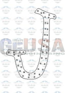 Black outline letter j with dotted pattern from halloween font alphabet for a-62 node design use