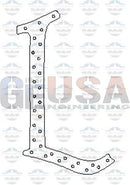 A black dotted letter l cutout from a halloween font alphabet with vintage design featuring a-62 node detail