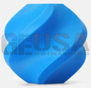 A vibrant blue, glossy 3d printed cable marker spiral made from durable petg filament fits standard xconnect cables