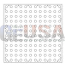 A white pegboard with evenly spaced circular holes features inch spacing on modular matrix panels by gilbert engineering usa