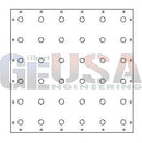 Modular matrix panels by gilbert engineering usa with inch spacing panel feature black outlined circles on white background