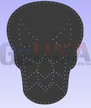 Black skull-shaped laser cut stencil with white dotted outline from gilbert engineering monster faces collection