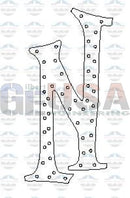 Black and white outline of letter n with circular dots from halloween font alphabet a 62 node design