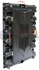 Black rugged waterproof cabinet with orange latches and metallic hardware for p10 panels by gilbert engineering usa