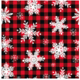 IMPRESSION ’Merry Christmas’ - Plaid White Snowflake