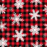 IMPRESSION Space Odyssey - Plaid with White Snowflakes / No 