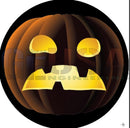 Glowing orange g-skinz pumpkin with laser cut jack-o-lantern face by gilbert engineering usa for node small spinners