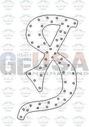 A black outlined stylized number eight with white dots from the halloween font alphabet a-62 node design