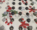 Black and clear led light bulbs from geusas black-out rgb pixels arranged on a festive holiday-themed surface