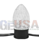 Clear faceted glass christmas light bulb with black base for pixabulb strings by gilbert engineering usa dc12v green black white