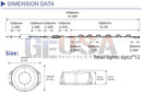 Led string light set with six 12-light segments in black and silver designed for permanent holiday lighting by gilbert engineering usa