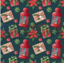 Red lanterns with gold accents and green poinsettias on dark green background in impression tune rgb pixels by gilbert engineering usa