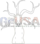 Stylized spooky tree laser cut decorative item with dotted outline and geometric patterns by gilbert engineering usa