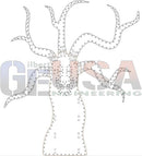 Stylized spooky tree laser cut decorative item with dotted pattern and outlined branches by gilbert engineering usa