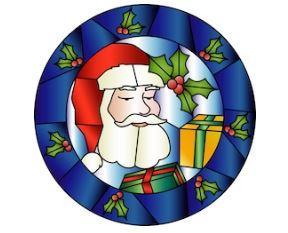 Impression Rosa Wreath Stained Glass Holly Santa Face Pixel Props