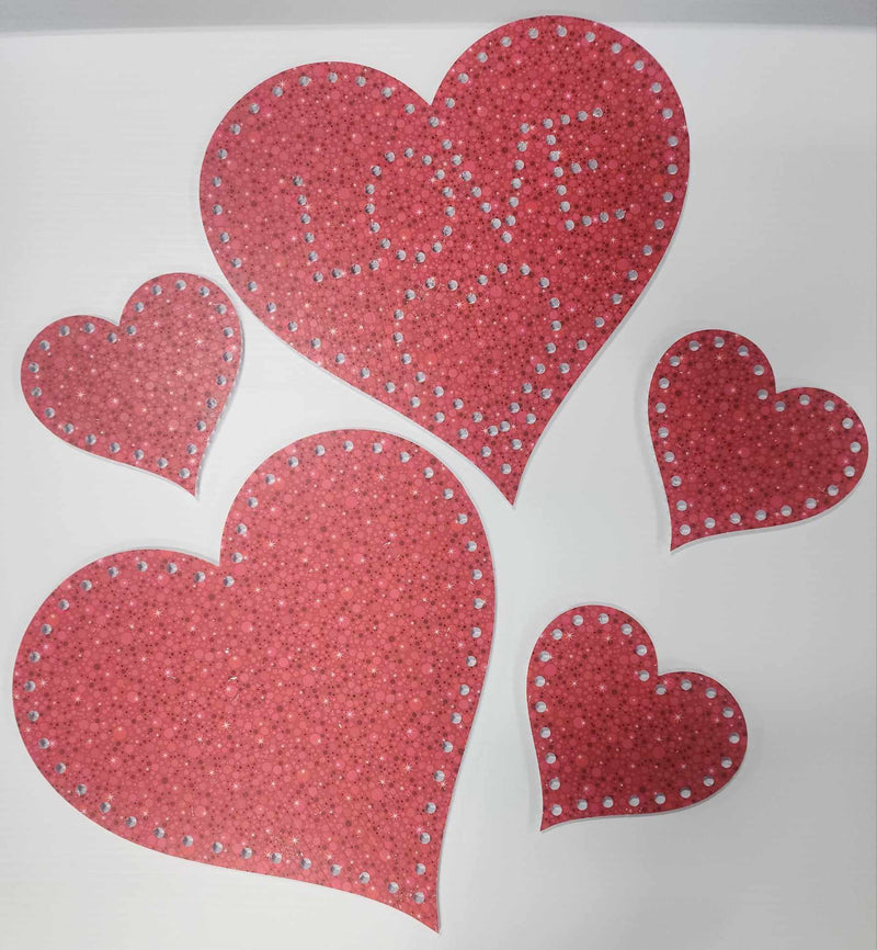 IMPRESSION Valentines Day Heart Pack - Red Sparkle - Pixel