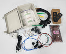 White plastic budbox 32022 outdoor power supply enclosure with black latches and interior labeling for baldrick 17 port controller kit