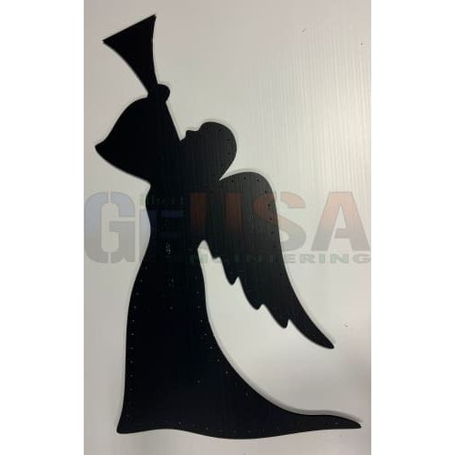 Angel with Horn - Black - No wiring / Left / Mini Lights -