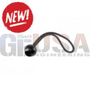 Black rubber tie-down strap with spherical end cap from sasquatch mega tree bungee ball for secure pixel strip mounting