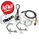 Black and silver metal cable management kit with clamps and connectors for phoenix ray pro 600w moving head light
