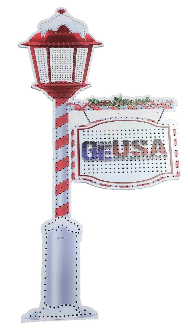 IMPRESSION Christmas Lamp Post Sign with RGB Pixels