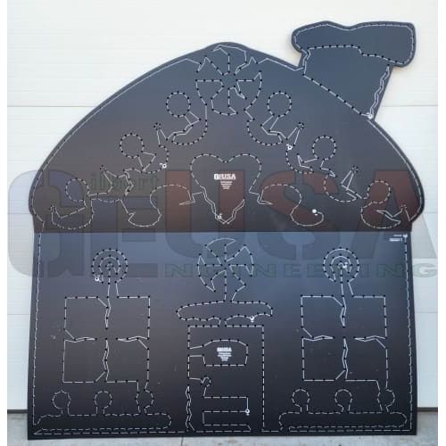 Gingerbread House - 8ft - Black / Wiring Diagram -Yes -