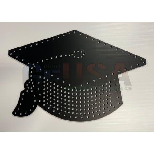 Graduation Cap - Black / Pixels / With Matrix - Pixel Props