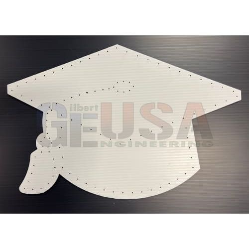 Graduation Cap - White / Mini Lights / Without Matrix -