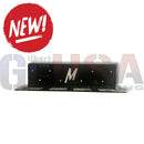 Black metal Modular Pole wall mount with silver m logo and circular holes for convenient MegaTree pole storage