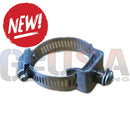 Metallic silver hose clamp with threaded bolt and serrated band from strap it mount 2 pack for versatile prop mounting