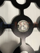 Clear circular led light fixture with three bulbs in transparent dome for gilbert engineering usa matrix mesh 30mm pucks
