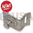 Silver metallic Strap IT Mount 2 pack bracket with hex bolt and nut for versatile pole and stairwell mounting